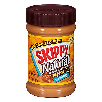 SKIPPY Natural Peanut Butter Spread Creamy with Honey - 15 Oz - Image 1