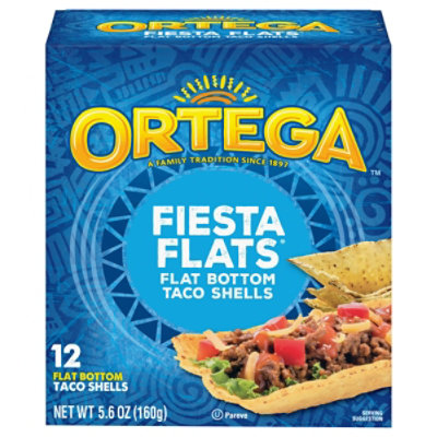 Ortega Taco Shells Fiesta Flats Flat Bottom Box 12 Count - 5.6 Oz - Image 3