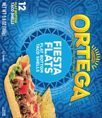 Ortega Taco Shells Fiesta Flats Flat Bottom Box 12 Count - 5.6 Oz - Image 6