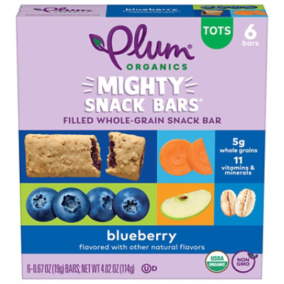 Plum Organics Organic Mighty Snack Bars Blueberry - 6-0.67 Oz