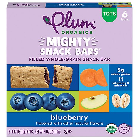 Plum Organics Organic Mighty Snack Bars Blueberry - 6-0.67 Oz