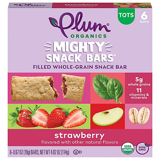 Plum Mighty 4 Bars Strawberry With Spinach - 6-.67 Oz