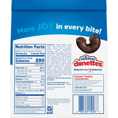 Hostess Donettes Double Chocolate Mini Breakfast Donuts Bag - 10.75 Oz - Image 7