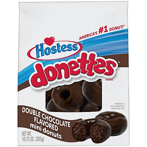 Hostess Donettes Double Chocolate Mini Breakfast Donuts Bag - 10.75 Oz