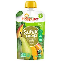 Happy Tot Organics Super Foods Blend Pears Mangos & Spinach + Super Chia - 4 Oz - Image 2