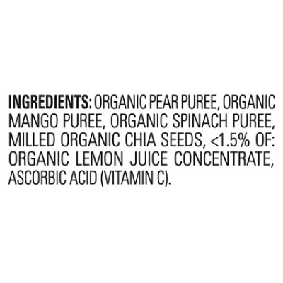 Happy Tot Organics Pears Mangos & Spinach + Super Chia Pouch - 4.22 Oz - Image 4