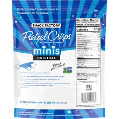 Snack Factory Pretzel Crisps Original Mini - 6.2 Oz - balduccis