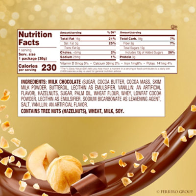 Ferrero Rocher Premium Gourmet Milk Chocolate Hazelnut - 1.3 Oz - Image 3