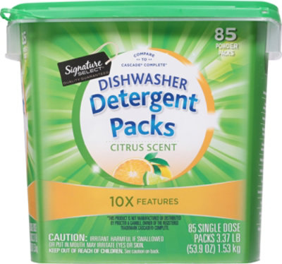 Signature SELECT Detergent Packs Dish Citrus Scent Tub - 85 Count - Image 2