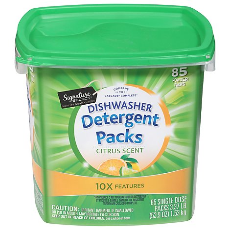 Signature SELECT Detergent Packs Dish Citrus Scent Tub - 85 Count