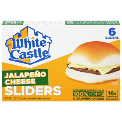 White Castle Microwaveable Cheeseburgers Jalapeno - 6 Count