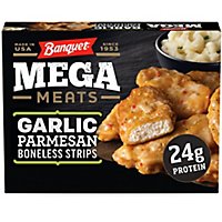 Banquet Mega Meats Garlic Parmesan Boneless Chicken Strips Frozen Meal - 13.3 Oz - Image 2