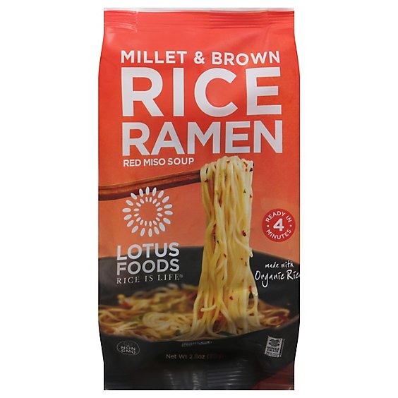 Lotus Foods Rice Ramen with Miso Soup Millet & Brown - 2.8 Oz
