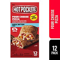 Hot Pockets Four Cheese Pizza Garlic Buttery Crust Sandwiches Frozen Snack - 51 Oz