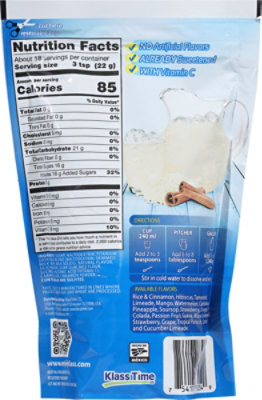 Klass Drink Mix Sweetened Horchata Rice And Cinnamon Pouch - 14.1 Oz - Image 5