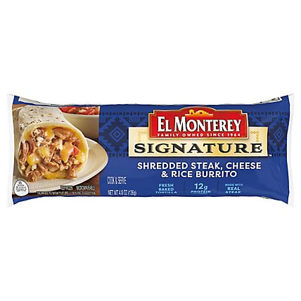 El Monterey Signature Burrito Shredded Steak & Three Cheese - 5 Oz - Image 3
