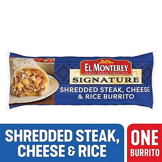 El Monterey Signature Burrito Shredded Steak & Three Cheese - 5 Oz