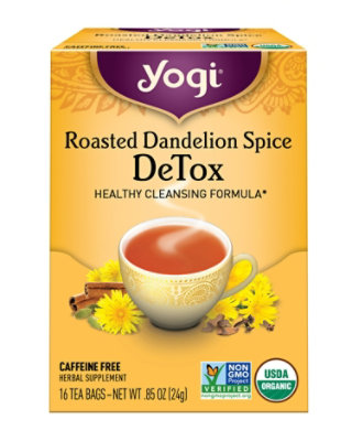 Yogi Herbal Supplement Tea Detox Roasted Dandelion Spice 16 Count - 1.12 Oz - Image 1