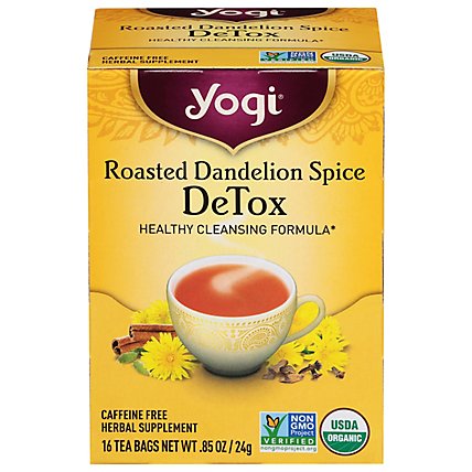 Yogi Herbal Supplement Tea Detox Roasted Dandelion Spice 16 Count - 1.12 Oz - Image 1