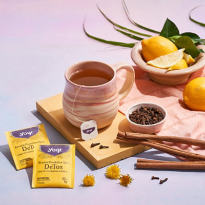 Yogi Herbal Supplement Tea Detox Roasted Dandelion Spice 16 Count - 1.12 Oz - Image 3