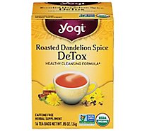 Yogi Herbal Supplement Tea Detox Roasted Dandelion Spice 16 Count - 1.12 Oz