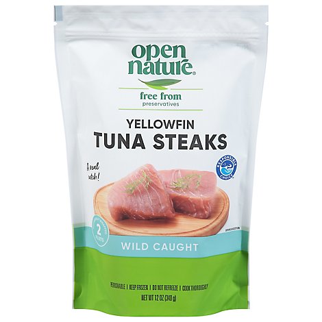 Open Nature Yellowfin Tuna Steaks Wild Caught - 12 Oz