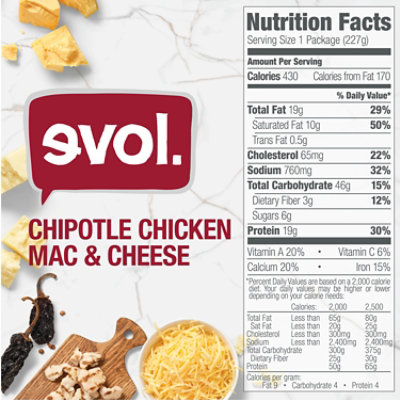 Evol All Natural Mac & Cheese Chipotle Chicken - 8 Oz - Image 3