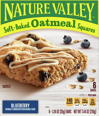 Nature Valley Oatmeal Squares Soft-Baked Blueberry - 6-1.24 Oz - Image 2