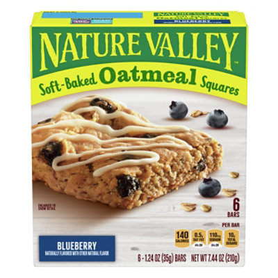  Nature Valley Oatmeal Squares Soft-Baked Blueberry - 6-1.24 Oz 