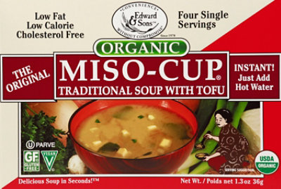 Edward & Sons Miso-Cup Soup Organic Traditional With Tofu - 1.3 Oz - Image 2