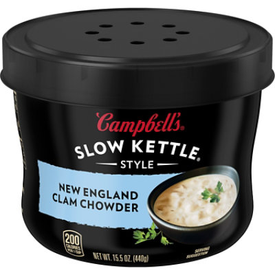 Campbell's Slow Kettle New England Clam Chowder Easy To Open Soup Bowl - 15.5 Oz