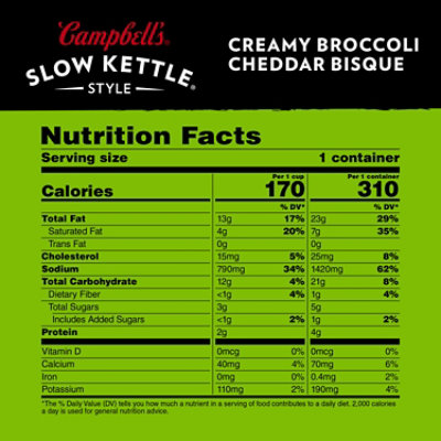 Campbell's Slow Kettle Creamy Broccoli Cheddar Bisque - 15.5 Oz - Image 4