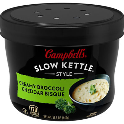 Campbells Slow Kettle Style Soup Bisque Creamy Broccoli Cheddar - 15.5 Oz