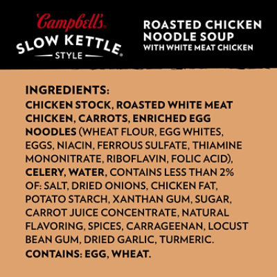 Campbell's Slow Kettle Roasted Chicken Noodle Soup with White Meat Chicken - 15.5 Oz - Image 4