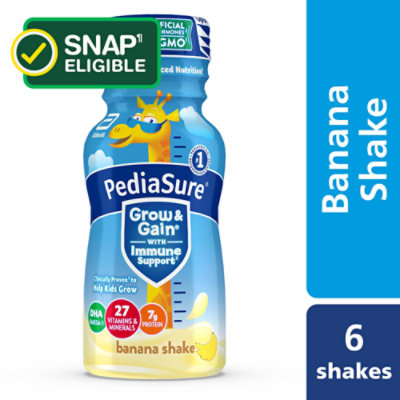 PediaSure Grow & Gain Kids Nutritional Shake Ready To Drink Banana - 6-8 Fl. Oz.