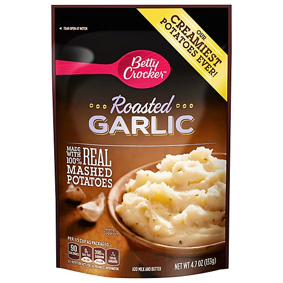 Betty Crocker Potatoes Mashed Roasted Garlic Pouch - 4.7 Oz
