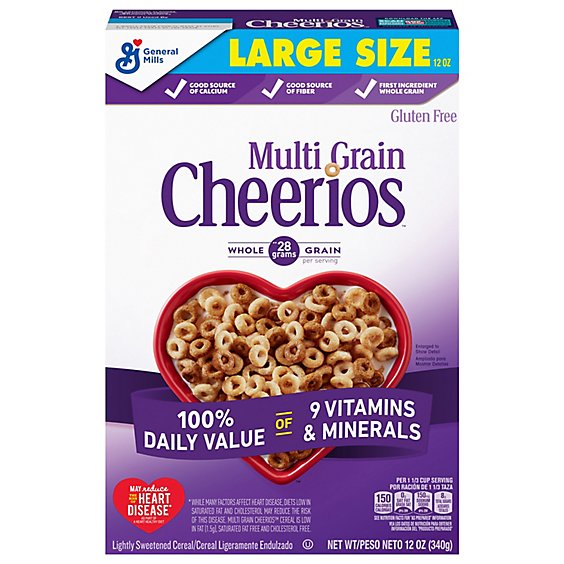 Cheerios Cereal Multi Grain Lightly Sweetened Box - 12 Oz