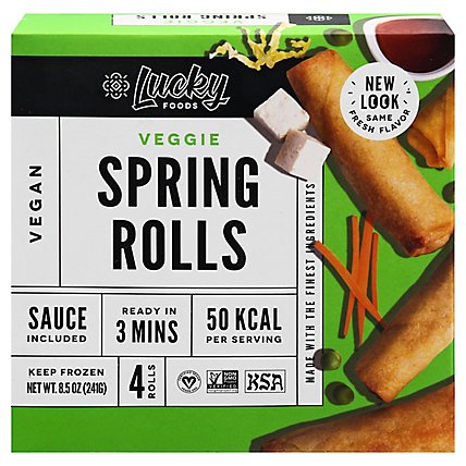 Lucky Vegetarian Spring Rolls - 8.5 Oz - Image 3