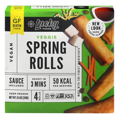 Lucky Veggie Gluten Free Spring Rolls - 8.5 Oz - Image 3