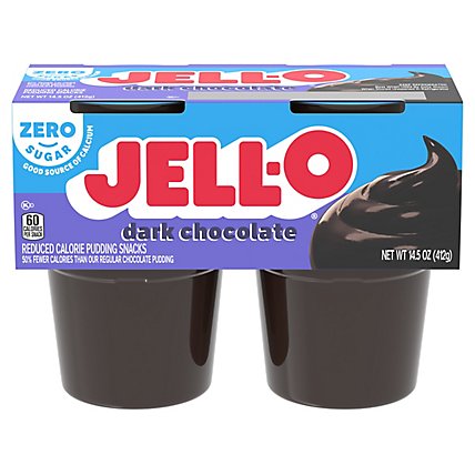 Jell-O Dark Chocolate Sugar Free Ready to Eat Pudding Cups Snack Cups - 4 Count - Image 5