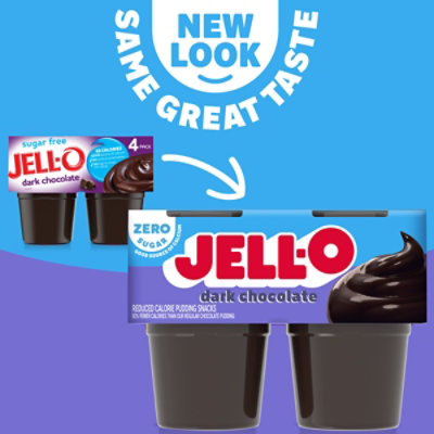 Jell-O Dark Chocolate Zero Sugar Ready-to-Eat Pudding Snack - 4 Count - Image 5