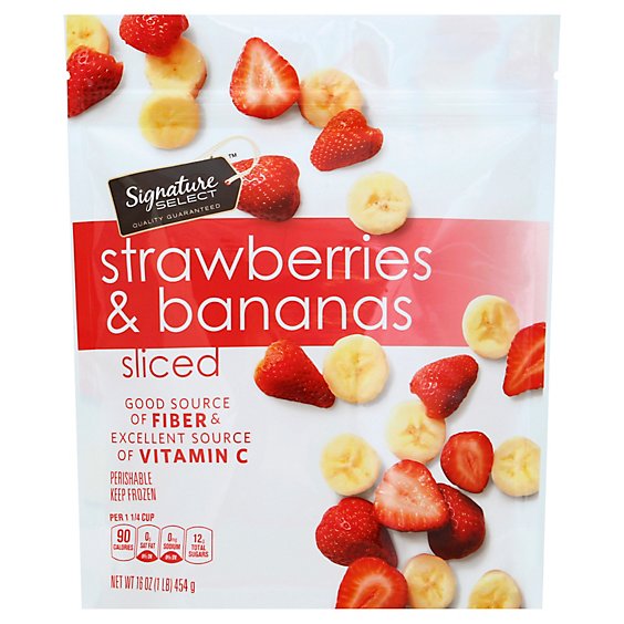 Signature SELECT Strawberries & Bananas Sliced - 16 Oz