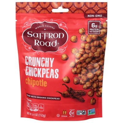 Saffron Road Crunchy Chickpeas Halal Chipotle Medium Heat - 6 Oz