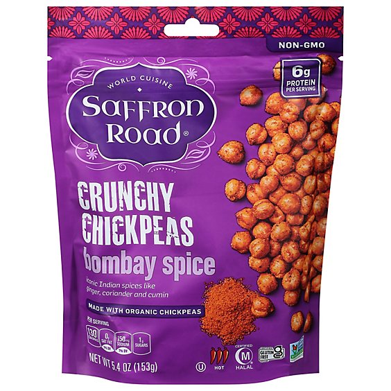 Saffron Road Bombay Spice Gluten Free Crunchy Chickpeas Snack - 5.4 Oz