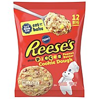 Pillsbury Ready To Bake! Cookies Big Deluxe Peanut Butter With Reeses Mini Pieces 12 Count - 16 Oz - Image 2