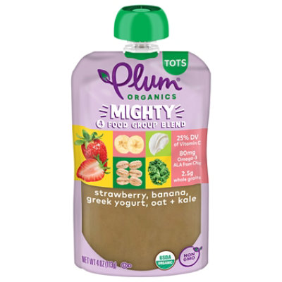 Plum Organics Organic Tots Mighty 4 Puree Kale Strawberry Amaranth Greek Yogurt - 4 Oz - Image 2