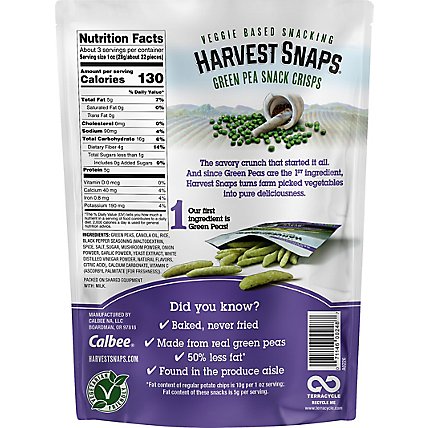 Harvest Snaps Black Pepper Green Pea Snack Crisps - 3.3 Oz - Image 6