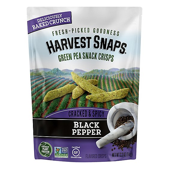 Harvest Snaps Black Pepper Green Pea Snack Crisps - 3.3 Oz