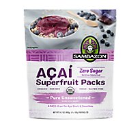 Sambazon Organic Superfruit Packs Pure Unsweetened Blend Acai - 4-3.5 Oz