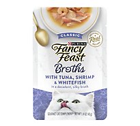 Fancy Feast Cat Food Wet Broths Tuna Shrimp & Whitefish - 1.4 Oz